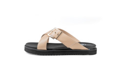 Shoe: Lucy Leather Slides Nude