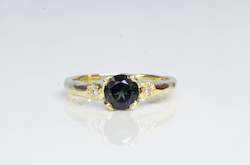 Jewellery manufacturing: Mira Ring - 14ct Yellow Gold with Green Sapphire