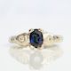 Thalia Ring - 14ct White Gold with Blue-Green Sapphire and Diamonds