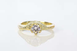 Jewellery manufacturing: Cybele Ring - 14ct Yellow Gold with Moissanite