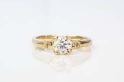 Jewellery manufacturing: Mira Ring - 18ct Yellow Gold with 0.64ct White Recycled Diamond