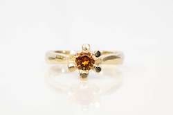 Jewellery manufacturing: Sol Ring - 9ct Yellow Gold with Spessartine Garnet