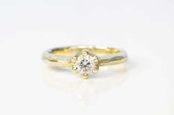Jewellery manufacturing: Vesta Ring - 14ct Yellow Gold with White Recycled Diamond