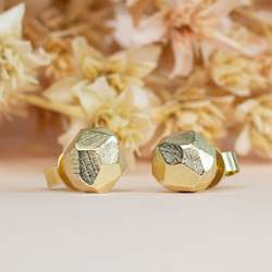Jewellery manufacturing: Boulder Studs - 9ct Yellow Gold