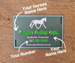 Stable Grooming: Competition Stable Name Plate