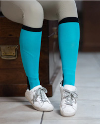 Rider Supporter Apparel: Simple Solids - Bright Teal - Pair & a Spare Boot Sock