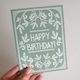 Happy Birthday â¢ GREEN Leaf greeting card