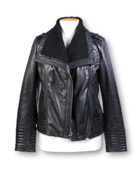 Clothing: Michael Kors. Leather Moto Jacket - Size M