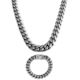 12mm Miami Cuban Chain And Bracelet - White Gold