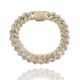 12mm Iced Out Curb Bracelet - Gold