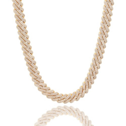 Internet only: 12MM ICED OUT CURB CHAIN - GOLD