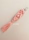 Peach Knotted Macrame Keyring