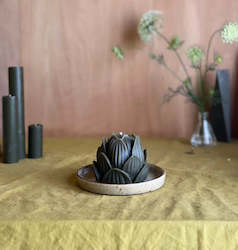 Beekeeping: Olive Lotus Candle & Ceramic plate