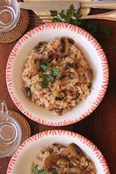 Frontpage: Creamy Mushroom Risotto with Lemon