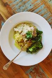 Frontpage: Tarragon Chicken with Kumara Mash and Steamed Greens