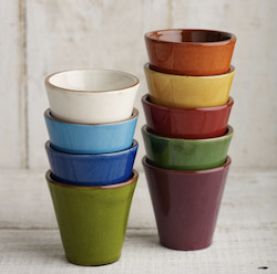 Internet only: Spanish Coloured Terracotta Cups