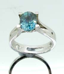 Jewellery: Natural Zircon Ring | Blue Oval