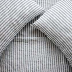 Duvet Covers: Ocean Stripe Linen Duvet Cover