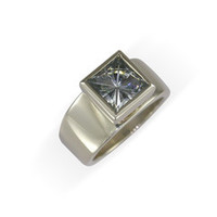 Jewellery manufacturing: 14ct White Gold & Moissanite Ring