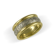 Jewellery manufacturing: 18ct Gold & Platinum with Customised engraving. Jens Hansen