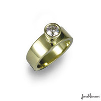 Jewellery manufacturing: 14ct Gold & Moissanite Ring Jens Hansen