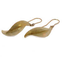 Handcrafted Gold Autumn Leaf Earrings Jens Hansen