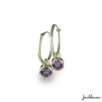 Jewellery manufacturing: Sterling Silver Iolite Hoop Earrings Jens Hansen