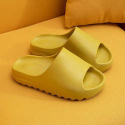 Clothing: Yellow Foam Slides