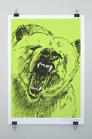 Evie Kemp - Roaring Bear Print, A3 by Evie Kemp