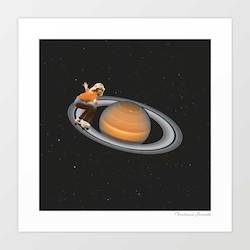Artist: 'Saturn skating' Art Print by Vertigo Artography