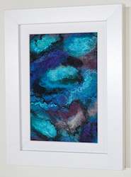 Home Decor: Paua shell picture from merino and silk