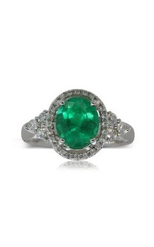 18ct white gold emerald and diamond dress ring from Walker and Hall Jeweller - Walker & Hall