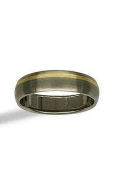 Jewellery: Titanium and 9ct yellow gold men's wedder from Walker and Hall Jeweller - Walker & Hall