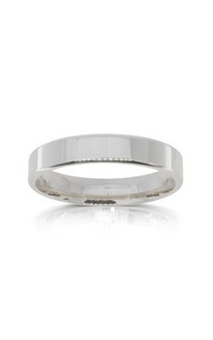 9ct white gold 4mm square profile wedding band from Walker and Hall Jeweller - Walker & Hall