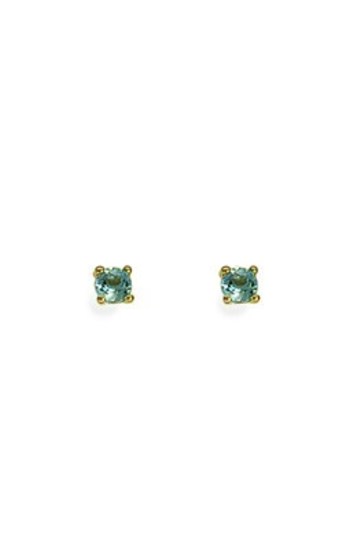 9k yellow gold small blue topaz studs from Walker and Hall Jeweller - Walker & Hall