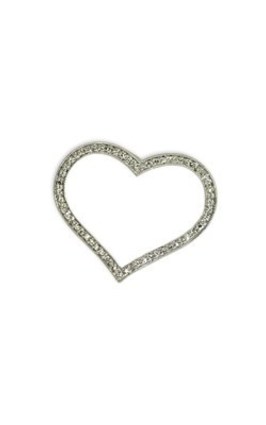 18k white gold diamond and enamel heart brooch from Walker and Hall Jeweller - Walker & Hall