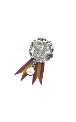 Sterling silver Karen Walker rose and ribbon brooch from Walker and Hall Jewelle…