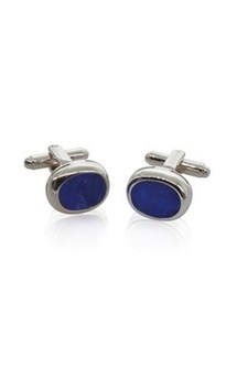 Jewellery: Sterling silver and lapis oval cufflinks from Walker and Hall Jeweller - Walker & Hall