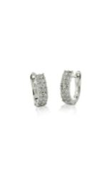 18ct white gold .50ct two row diamond huggie hoops from Walker and Hall Jeweller - Walker & Hall