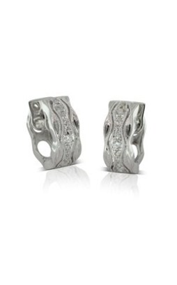18ct white gold .19ct diamond hoop earrings from Walker and Hall Jeweller - Walker & Hall