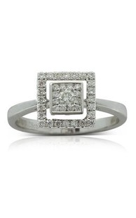 18ct white gold .28ct diamond halo ring from Walker and Hall Jeweller - Walker & Hall