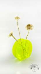 Highlighter Yellow Acrylic Circle Vase