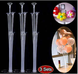 Party Supplies: 3 Sets of Balloon Table Stand Kit rack (8Sticks 7 Cups 1 Base) Birthday Wedding