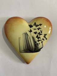 Decoupaged  Hanging Heart-Book Lover