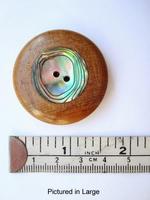 Wool textile: Wood &. Paua buttons - small inlay (set of 4)