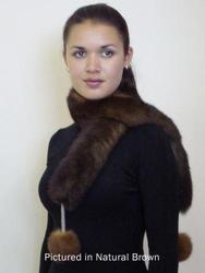 Wool textile: Possum fur pompom scarf