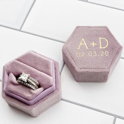 Event, recreational or promotional, management: Personalised Velvet Engagement Wedding Ring Box