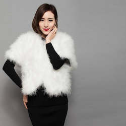 Event, recreational or promotional, management: Womens Natural Ostrich Feather Jacket