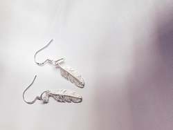 Earrings: Sterling Silver Feather earrings