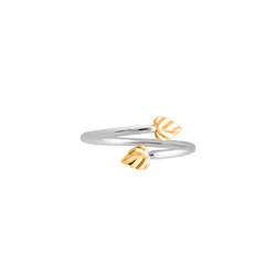 Internet web site design service: Wild HeartSpace Ring 9ct Leaves